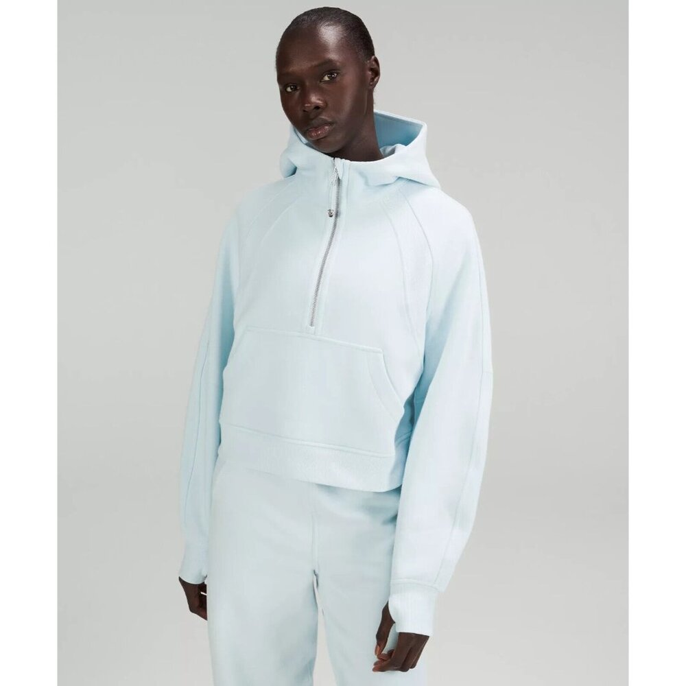 LULULEMON NWT SCUBA OVERSIZED HALF 1/2 ZIP HOODIE SZ XL/XXL POWDER BLUE 2022